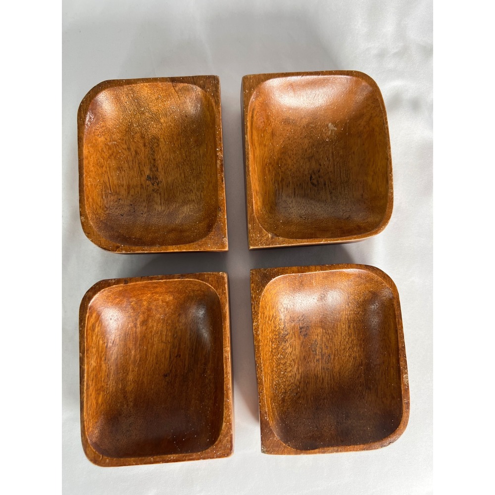 MCM Unbranded Wood Appetizer Bowls Unisex OS Brown Good
